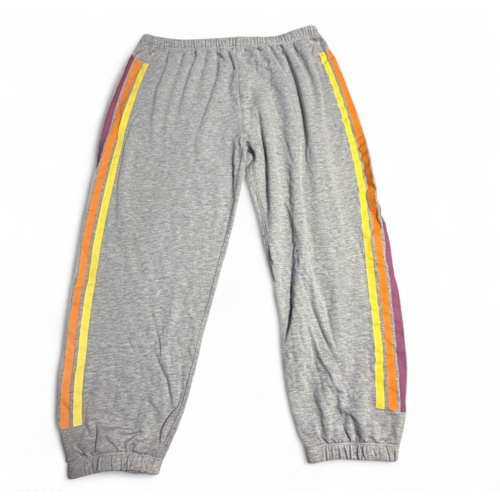 Grayson Threads Gray Jogger Sweatpants Rainbow Stripe Girls XL Lounge Pants